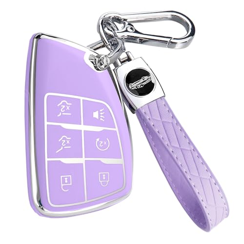 

Чехол для брелока для Chevy Suburban Tahoe GMC Yukon Denali Buick Enclave с брелоком премиум-класса мягкий чехол для брелока из ТПУ дистанционный держатель для ключей 6 кнопок фиолетовый