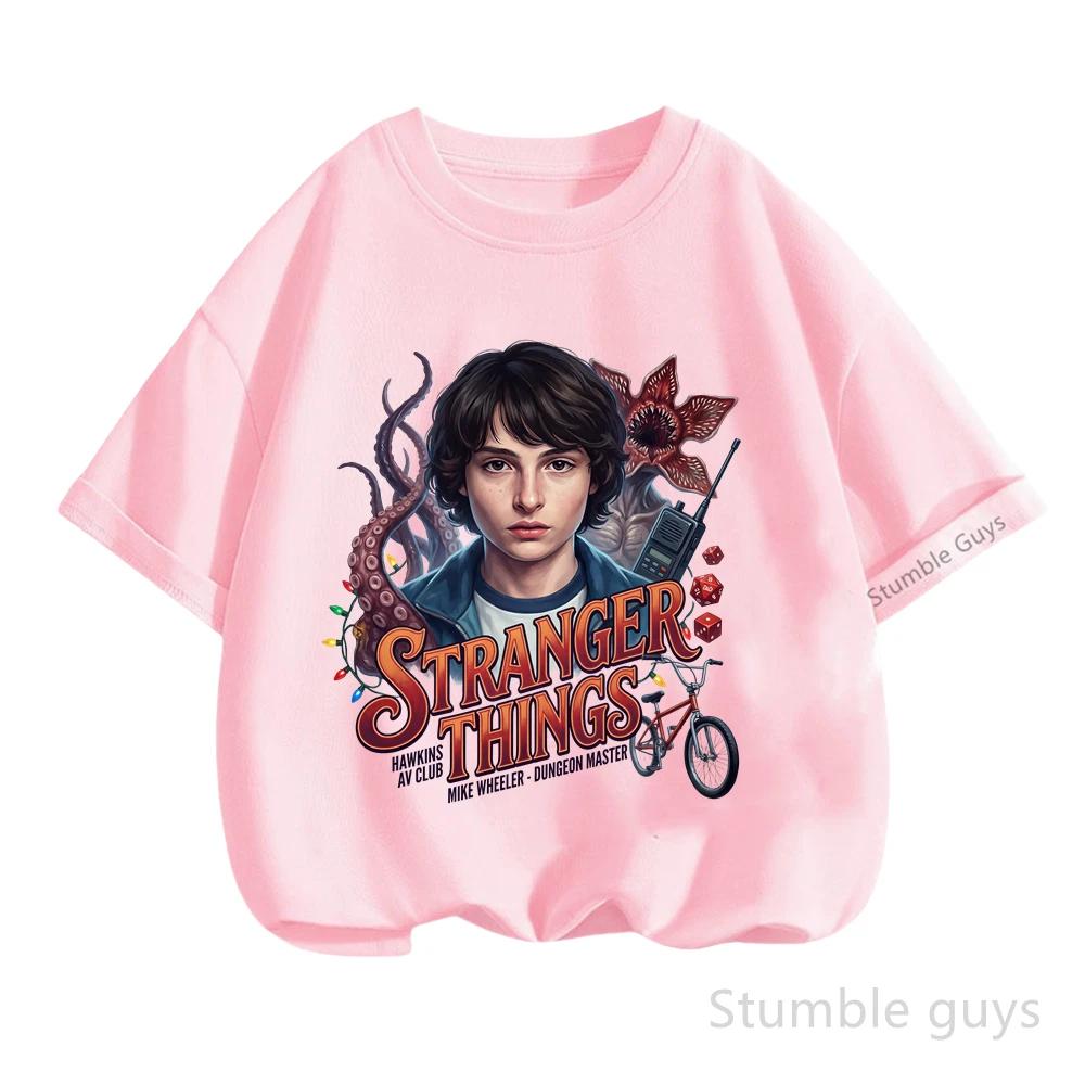 Summer Kids Daily Wear T-shirt Stranger Things Boys Clothes Girls Short Sleeve Anime Tshirt Tops Stranger Thıngs Tops