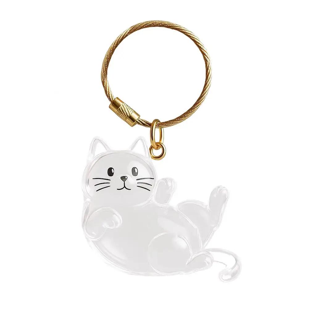 1pc Cat Hair Storage Bottle Pet-shaped Memorial Pendant Cat Collect Memories Portable Chain Pet Transparent Key Whiskers Fu M0K6
