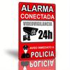 Metall-Sicherheitszeichen Spanisch Alarmverbunden Videoüberwachung Warnung h Aufnahme Sofortige Benachrichtigung der Polizei
