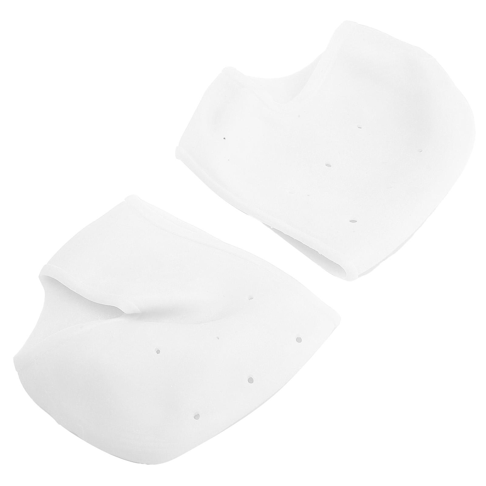 1 Pair Heel Protectors Breathable Moisturizing Gel Heel Protective Sleeve Pads Foot CareWhite белый