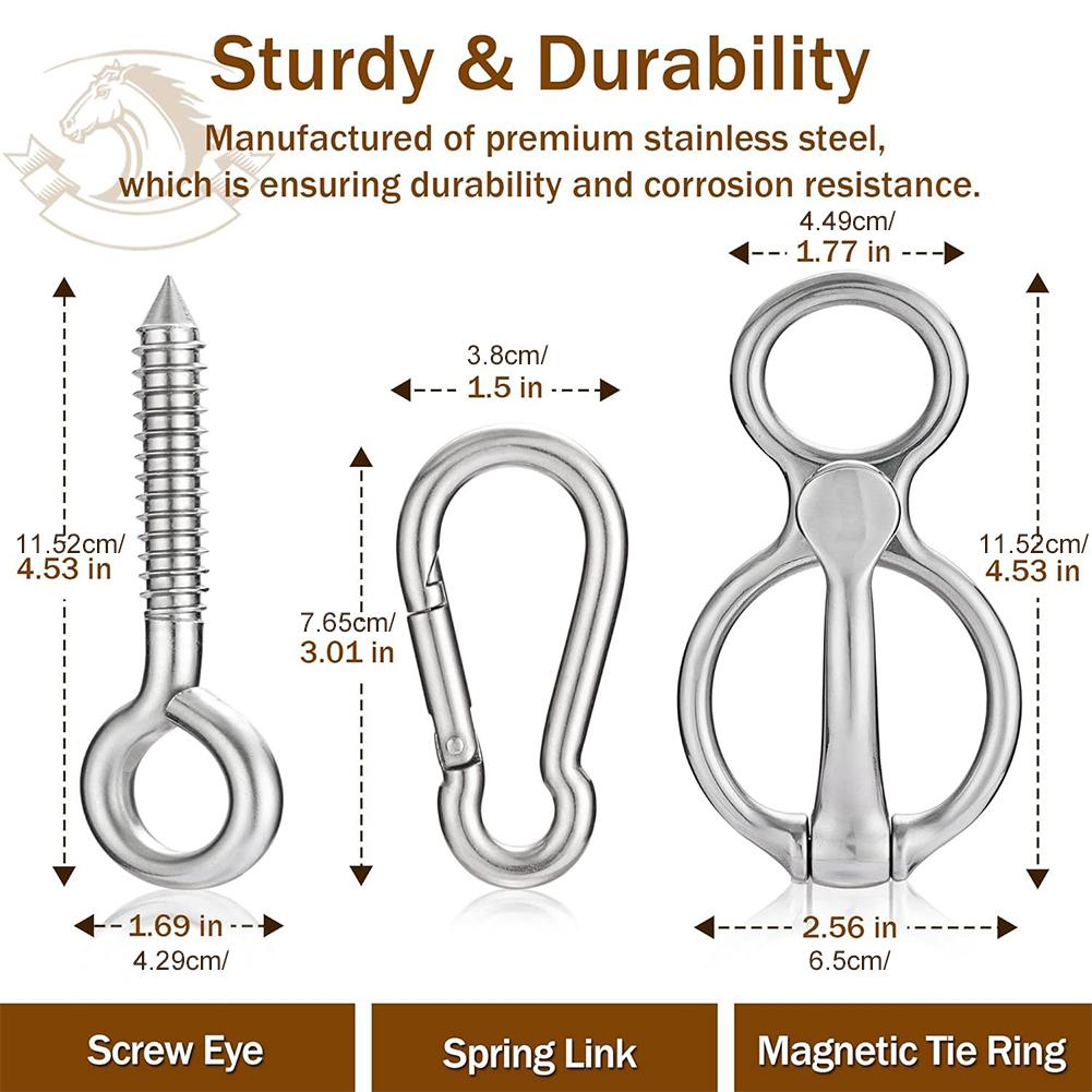 1 Set Heavy-Duty Horse Tie Ring Stainless Steel Horse Accessories Prevent Horses From Pulling Back