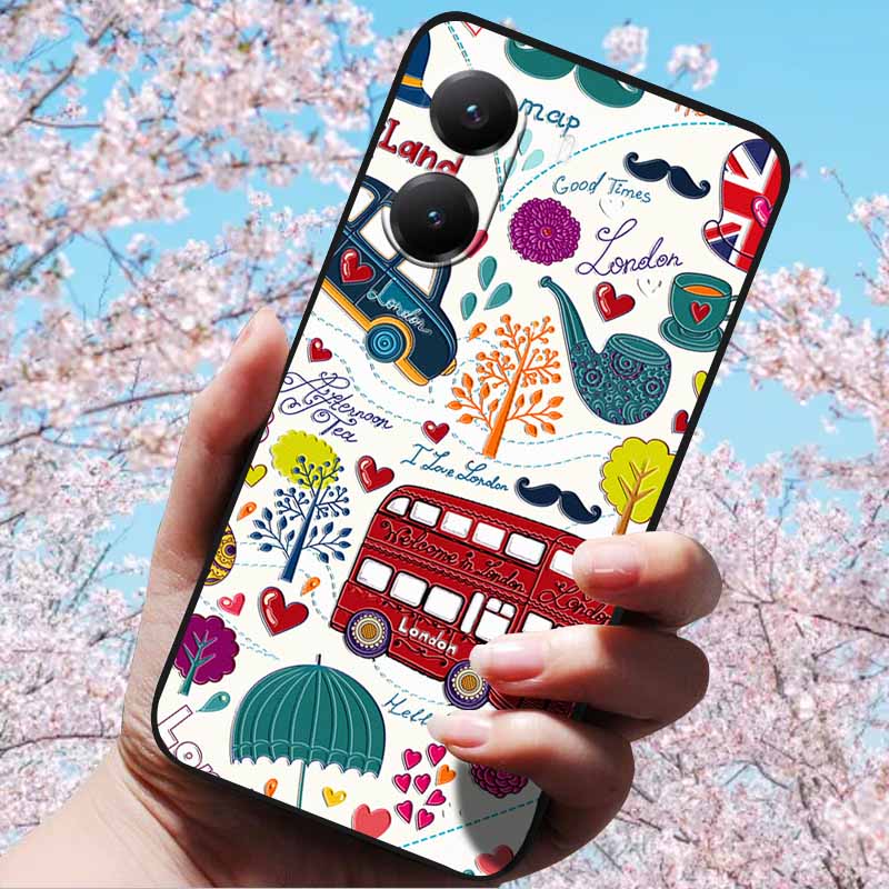 For Xiaomi Poco X7 Pro 3D Relief Flower Emboss Soft Silicone Case Cartoon Painted Back Cover for Poco X7 Pro with 3D Relief Case