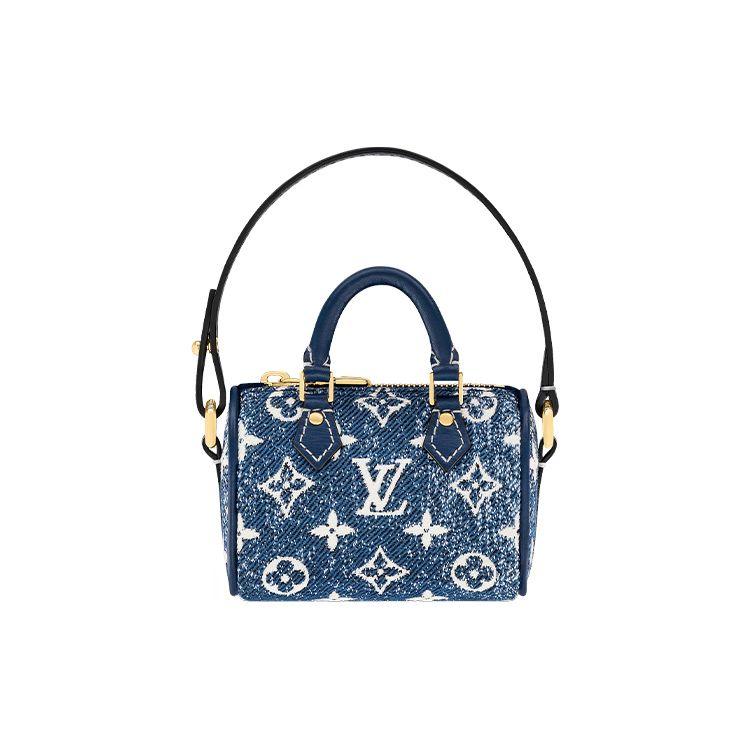 Louis Vuitton Speedy Micro Classic Monogram Denim Pillow Bag Key Pouch Coin Purse Super Mini Women bags Blue M00546