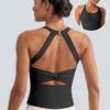 New Neck Sports Yoga Sleeveless Backless Kink Top Super Soft Nylon Fitness Outdoor