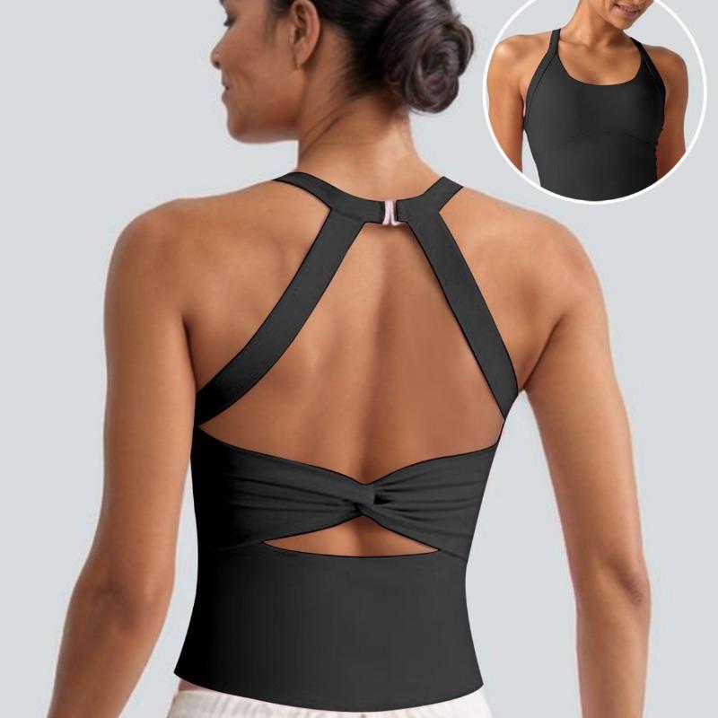 New Neck Sports Yoga Sleeveless Backless Kink Top Super Soft Nylon Fitness Outdoor