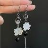 1 Pair Unique Exquisite Lotus Earrings Elegant Flower Asymmetric Drop Stud Earrings For Women Vintage Jewelry Accessories