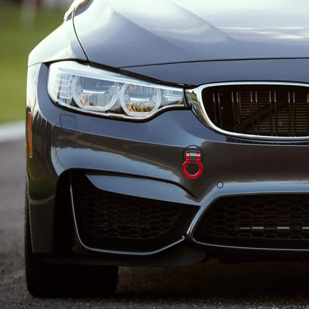 ABS Car Styling Trailer Hooks Sticker Decoration Car Auto Rear Front Trailer Simulation Racing Ring Vehicle Towing Hook For BMW