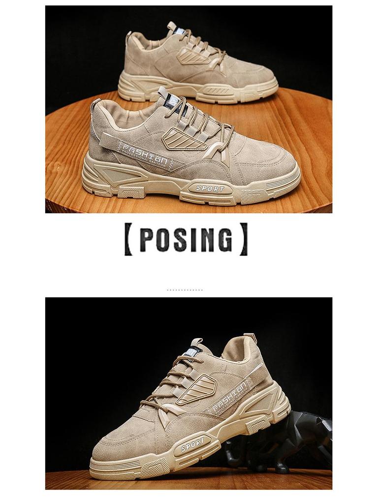 Men's Breathable Work Shoes - Autumn All-Match Thick-Soled Sports Casual Dad Shoes