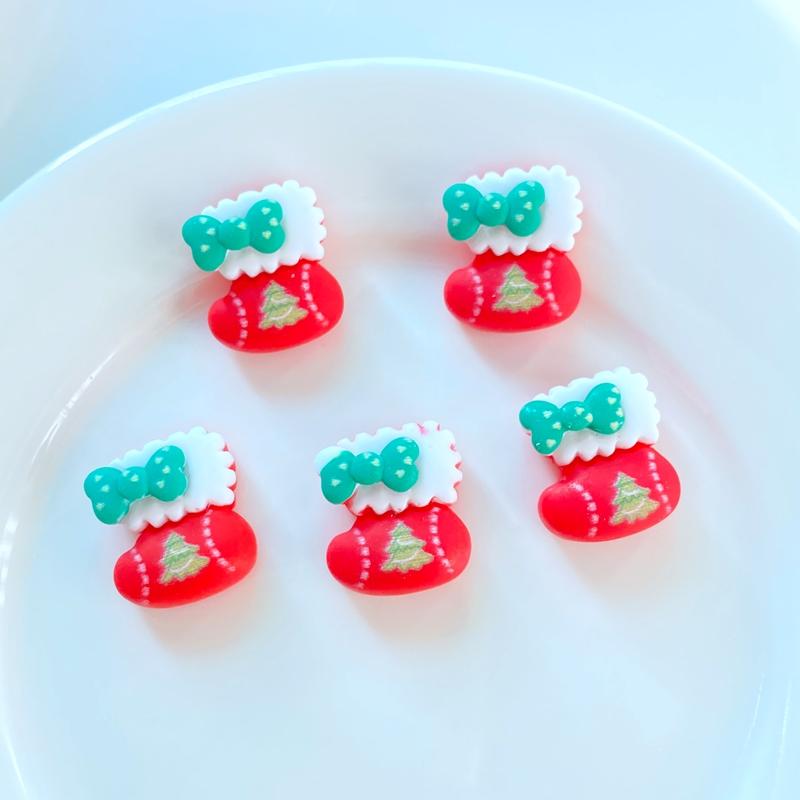 20Pcs New Cute Mini Christmas Collection Flat Back Resin Cabochons Scrapbooking DIY Jewelry Craft Decoration Accessorie