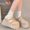 Frosted Leather Platform Women's Autumn New Fashion Retro Casual Board Shoes Heightening Muffin Shoes
