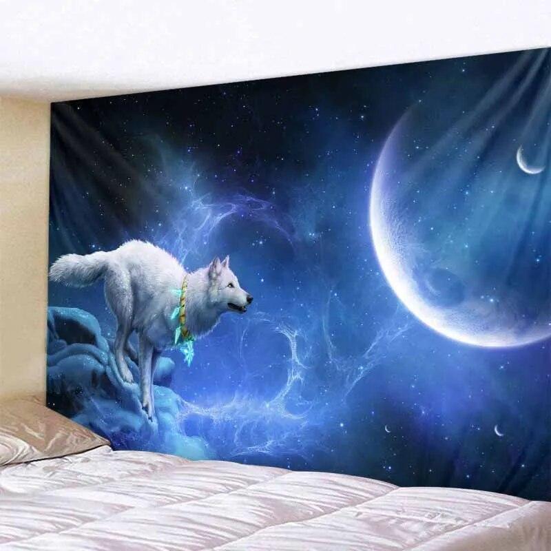 Fantasie Wolf Wandteppich Hängen Tier Zimmer Dekoration Böhmischen Psychedelic Mandala Hause Schlafsaal Wand Dekoration