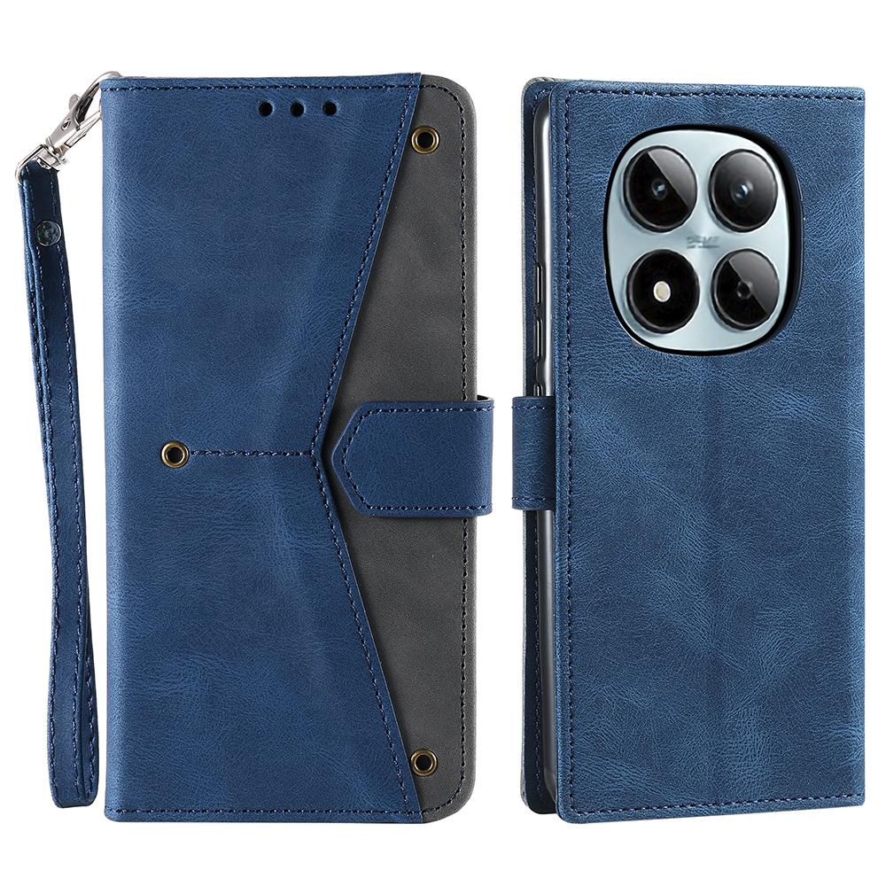 For Xiaomi Redmi Note 15 Pro 4G (Global) Leather Case Splicing Stitching Wallet Phone Cover with Wrist Strap
