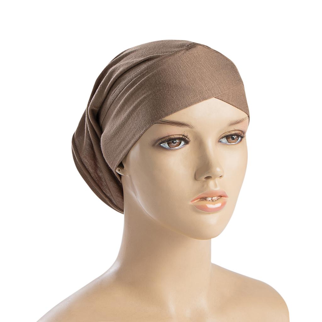 Cotton Jersey Inner Hijab Muslim Headscarf Under Scarf Hijab Cap Islamic Women Turban Underscarf Hat Ready To Wear Solid Color