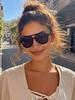 1Pc Unisex Fashion Retro Double Bridge Rectangular Sunglasses Simple Basic Black Glasses Suitable for Driving and Traveling