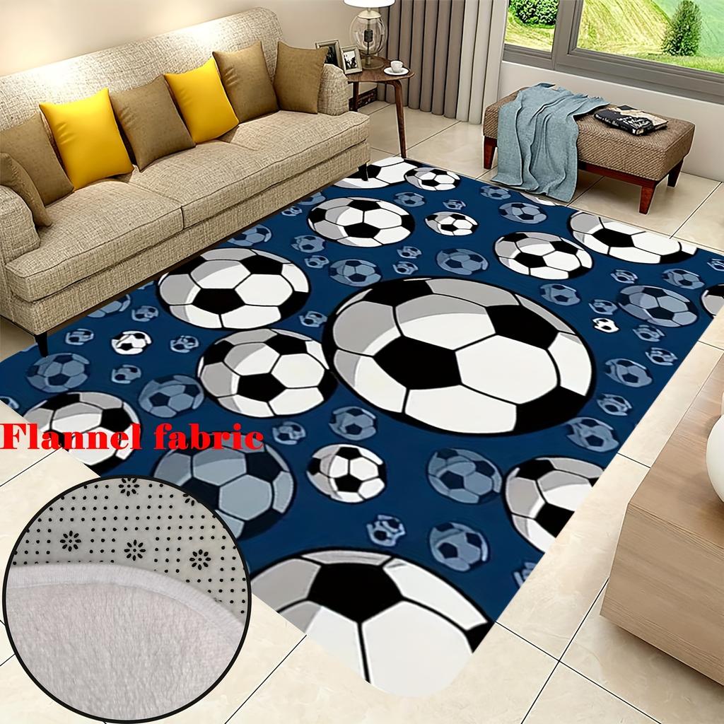Tappeto Onda Calcio Cielo Azzurro - Tappetino Geometrico Stampato in Flanella per Camera da Letto, Cucina e Soggiorno - Tappeto da Interno Antiscivolo