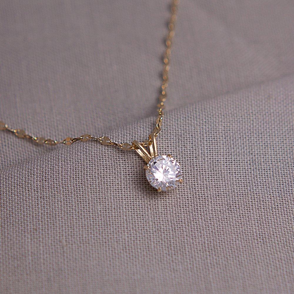 [Niji Jewelry] 14K Gold Chromatic Cubic Pendant