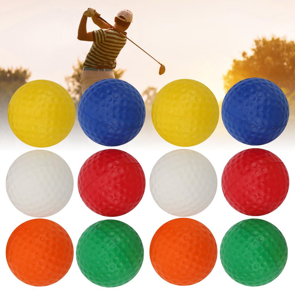 12 Stück Golf PU Ball Schwamm Schaumstoffball Zubehör Weiß Rot Orange Gelb Grün Blau