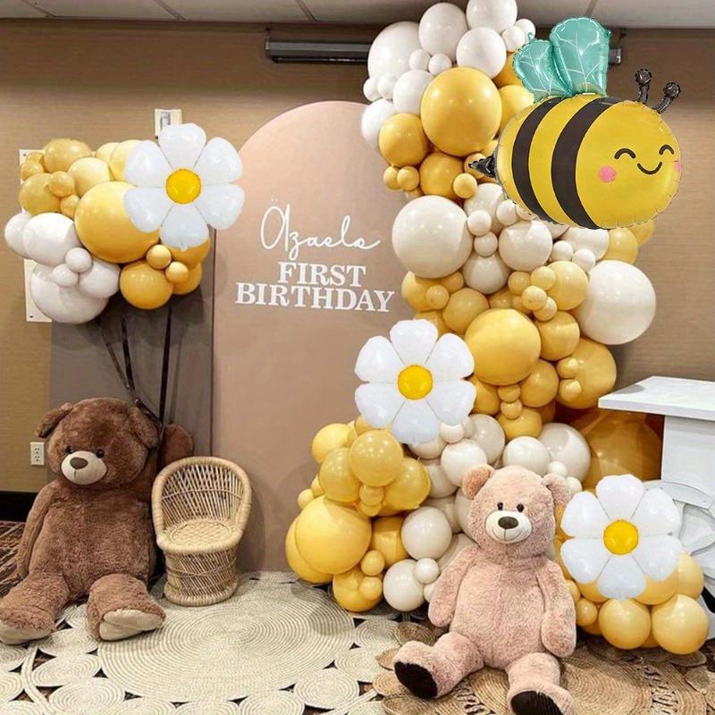 140PCS Bee Themed Balloon Wreath Suitable for Birthday Party Decoration, Summer Party Decoration Supplies