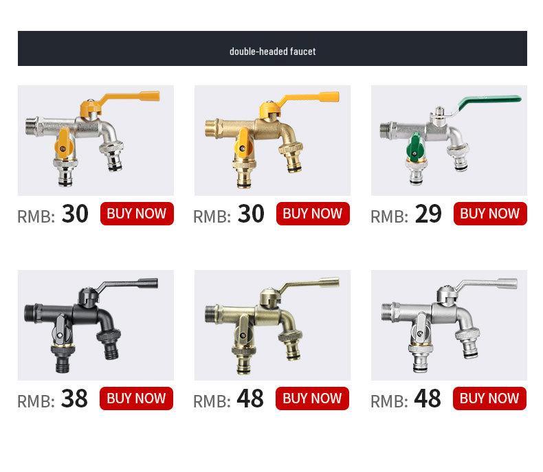 Outdoor Anti-Freeze Double Outlet Copper Faucet for Garden