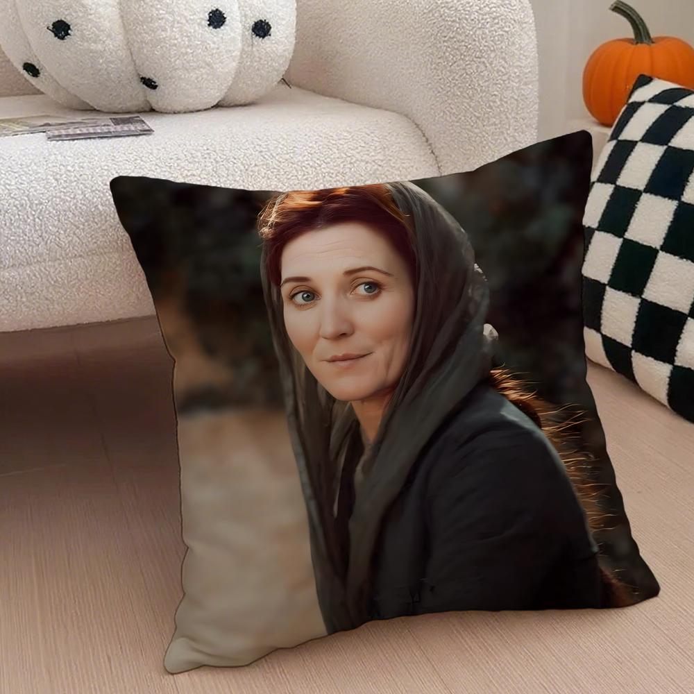 CCatelyn StarkElegant Velvet Cushion Cover Throw Pillow Cover Hidden Button Durable Polyester Chair Cushion