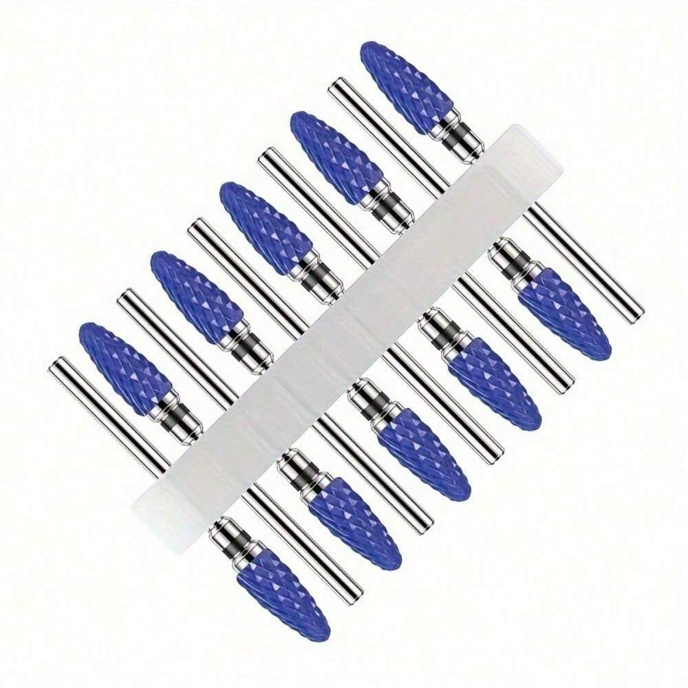 10pc/Set Ceramic Milling Cutter Nail Drill Bits Burr Gel Polish Remove Tools Cuticle Electric Manicure Files Kit Accessories