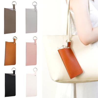Luxury Women'S Eyeglass Case Leather Soft Holder Pocket Cases Slim Travel Pouch Keychain For Sunglasses Eyeglasses Eyewear