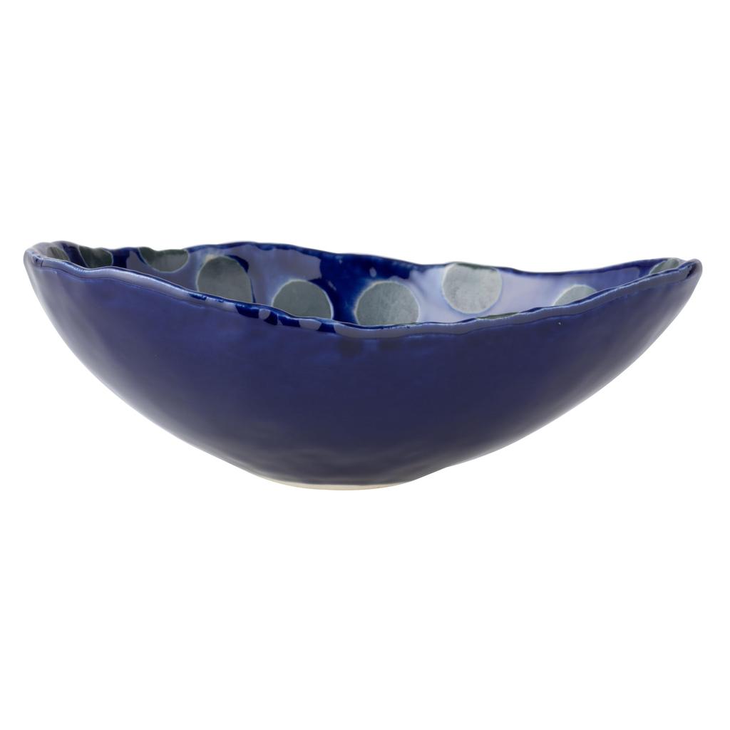 TOKI1919 Mino Rain Mino Japanese polka dot salad deep dish for simmered approximately 22 x 8 cm in suitable for Japanese and other traditional