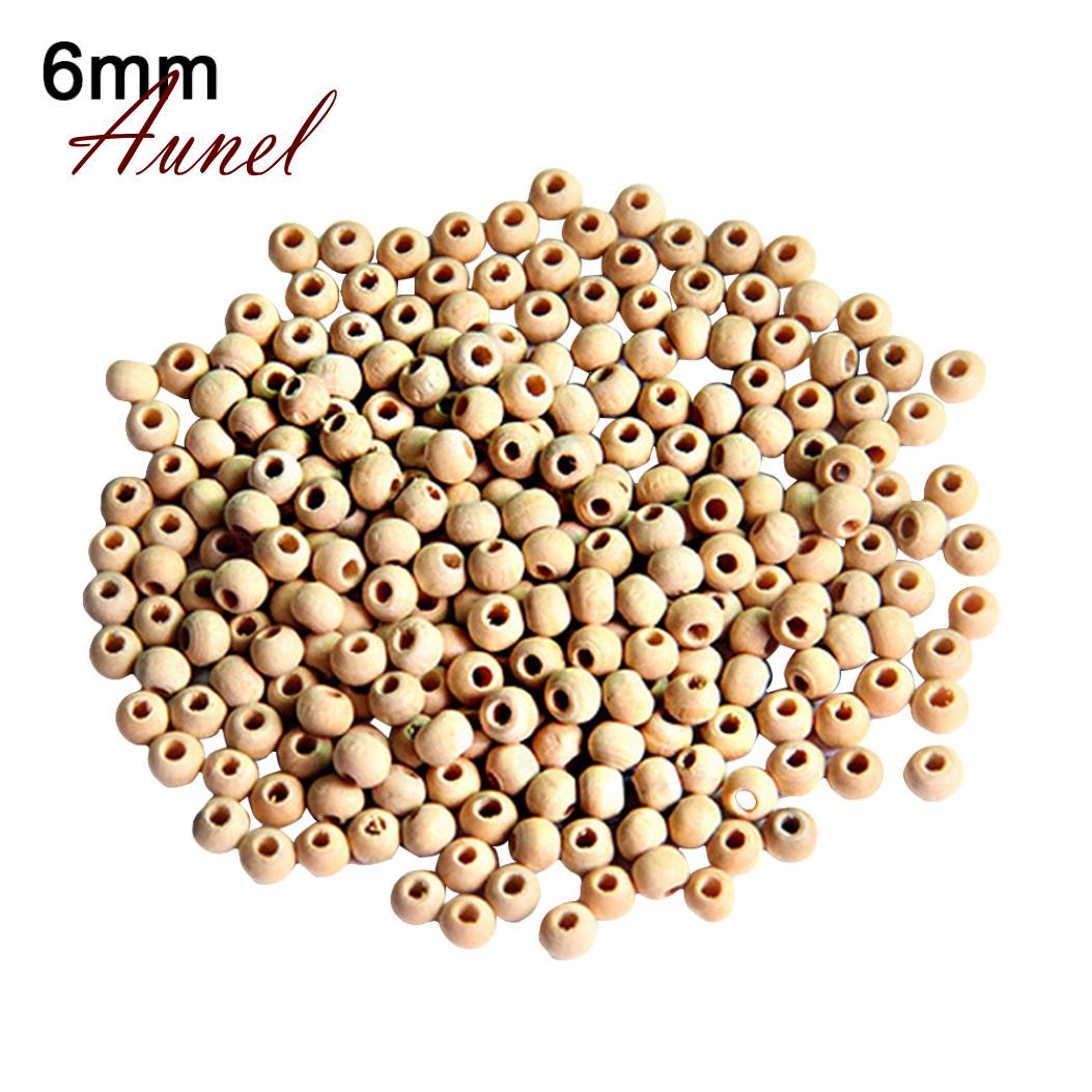 

100шт украшения одежды с поделкой из натуральных деревянных шариков своими руками 6mm