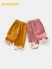 DUUDUU Fleece-lined Thick Warm Baby Sweatpants, New 2025 Korean Style for Winter Girls