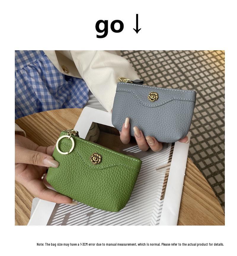 2025 Women's Genuine Leather Small Coin Purse & Lipstick Key Clutch