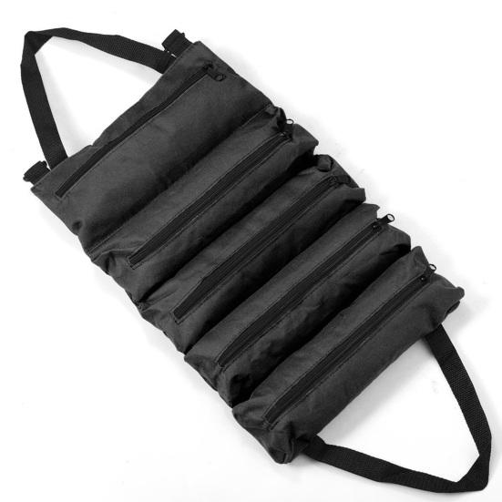 Roll-up Tool Storage Bag Heavy Duty Oxford Cloth Waterproof Foldable Portable Electrician Car Hardware Tool Organizer Storage Pouch