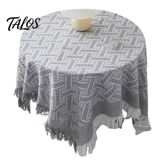Table Pad Tablecloth Tassel Design Heat Resistant Breathable Washable Non Insulation Pilling Non-slip Cover for Dining Room