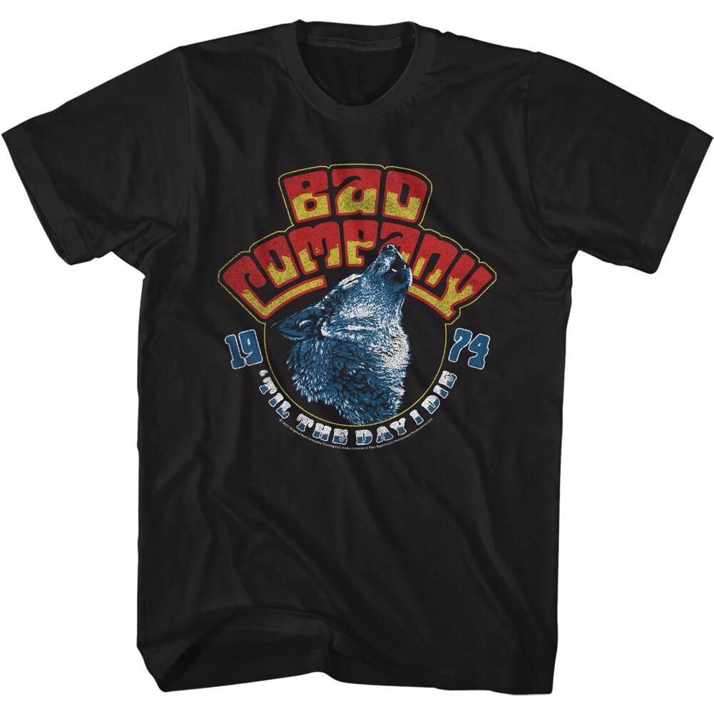 Bad Company Howling Wolf 1974 Till The Day I Die Men s T Shirt Rock Concert Tour XL