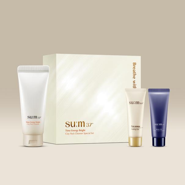 su:m37 Time Energy Bright Clay Pack Cleanser Special Set 3 items+RANDOM GIFT