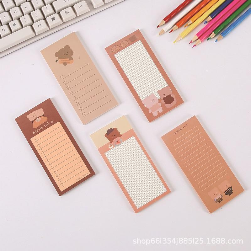 Papeterie Kawai Célébrité Internet Biscuit Ours Mignon Mignon Bloc-notes long ours mignon livre d'étudiant cahier portable Fournitures scolaires