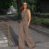 European and American commuter fashion khaki vest trousers two-piece set women's 1116 spring new design suit
