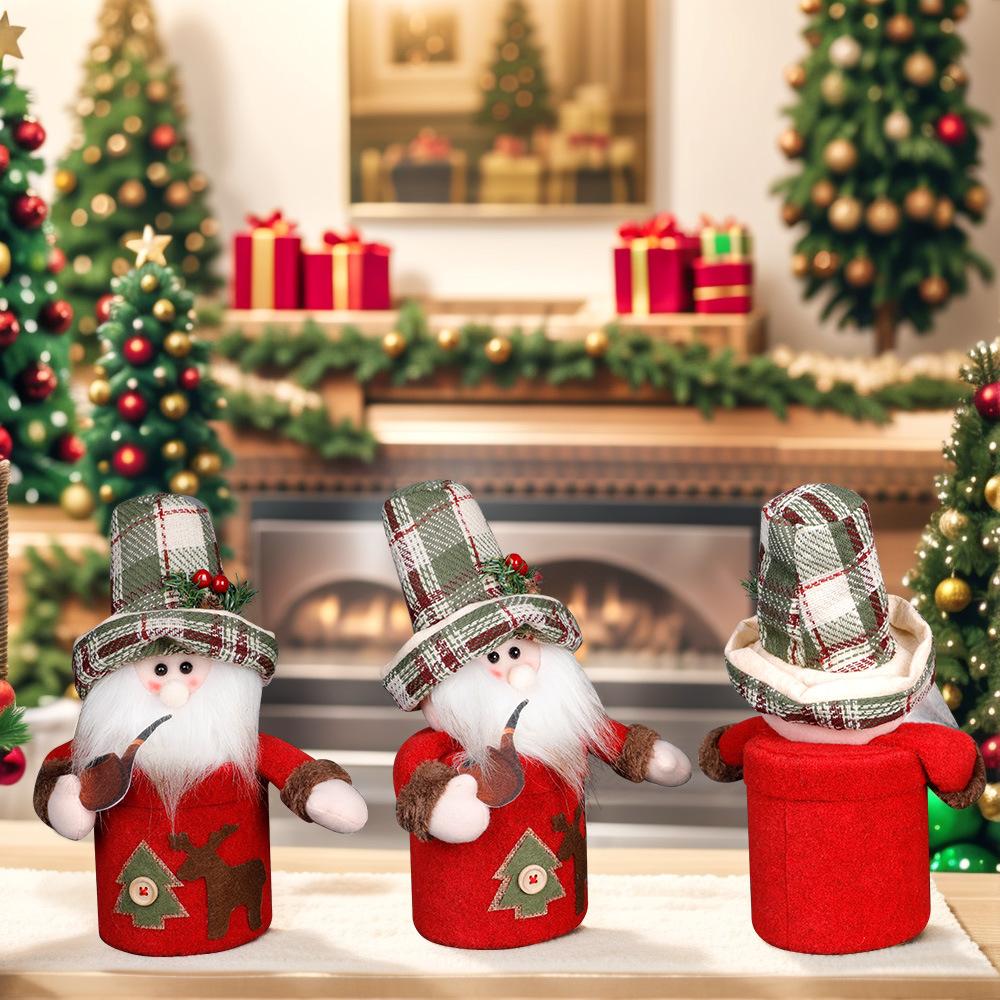 2pcs Christmas High-end Candy Box Gift Jar Christmas Eve Decoration Apple Box Santa Claus Snowman Apple Jar