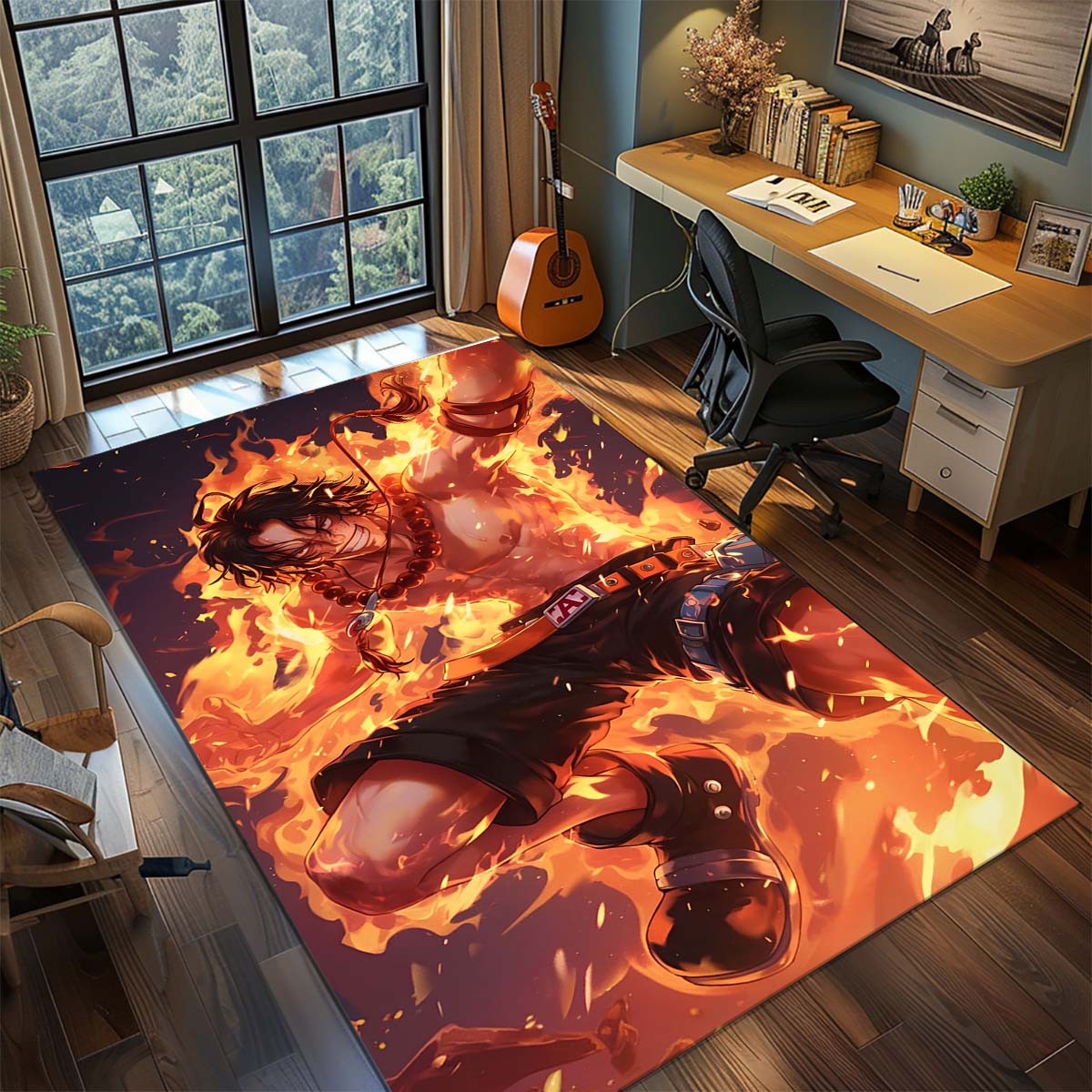 

One Piece Anime Rug Carpet Large Area Rug Non Slip Washable Floor Mat Gamer Room Bedroom Home Decor -QJY 60x90cm