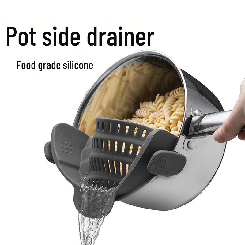 Silikonowy ociekacz odporny na przeciekanie: Stojak do filtrowania makaronu/warzyw klasy spożywczej