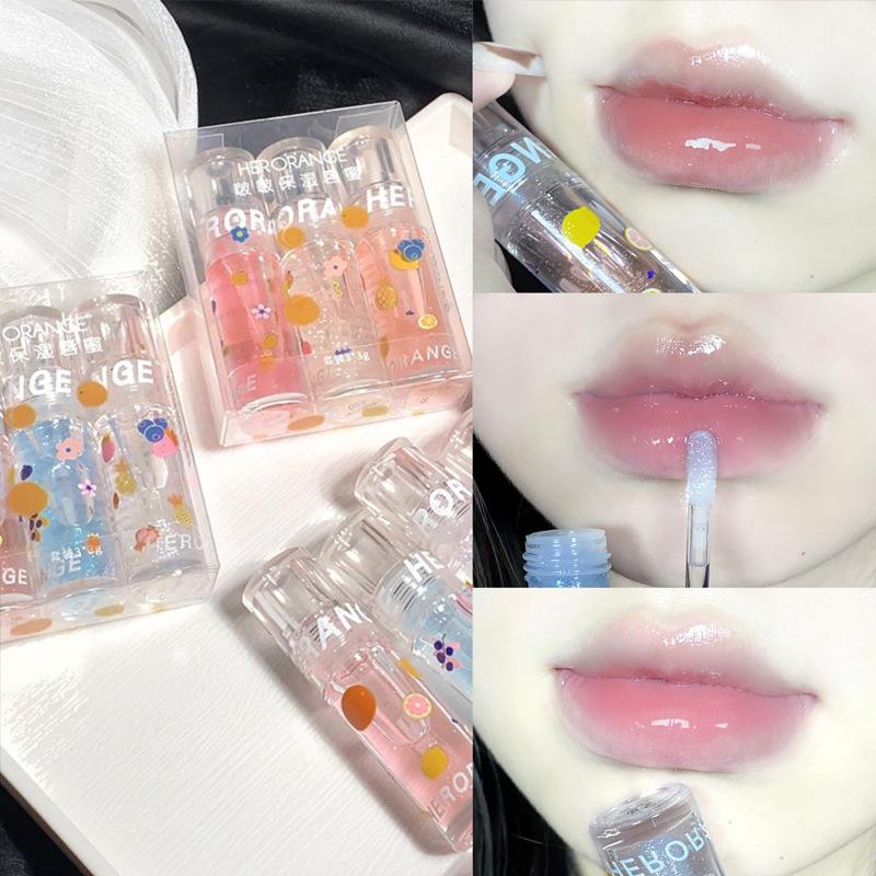 HER ORANGE~ Boo Boo Moisturizing Lip Nectar Clear Lip Oil Watery Mirror Glass Lip Glaze Lip Treatment Lip Balm