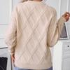 Women Casual Autumn Winter Comfortable Warm Loose Round Neck Knitted Pullover Sweater Fashion