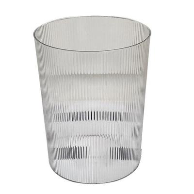 Transparent Trash Can Multipurpose Stylish Simple Round Shape Large Capacity Waste Basket for