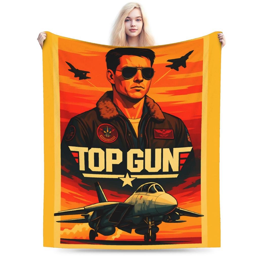 Top Gun Sign Tom Cruise Fighter Blanket Soft Pattern Plush Bedding Throws For Boy Girl Home Decor Flannel Bedspread Bed Cover