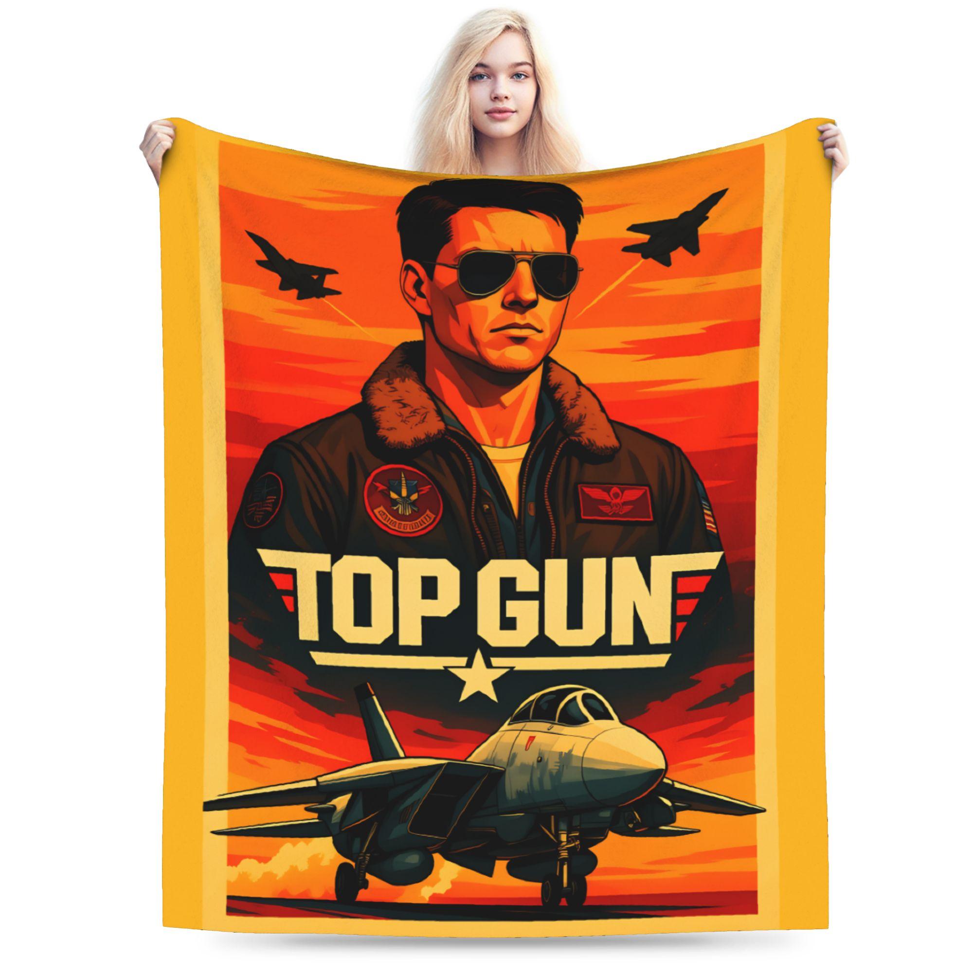 

Movie Top Gun Sign Tom Cruise Blankets Soft Funny Plush Throw Blanket For Kids Adult Living Room Flannel Bedspread Bed Cover 30x40in