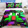 Colorful game Friends 3pcs K-pop music group Bedding set,Ideal for Bedroom, Dormitory,Including Duvet Cover And 2pcs Pillowcases,Fan gifts