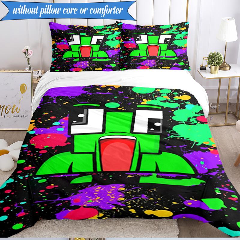 Colorful game Friends 3pcs K-pop music group Bedding set,Ideal for Bedroom, Dormitory,Including Duvet Cover And 2pcs Pillowcases,Fan gifts