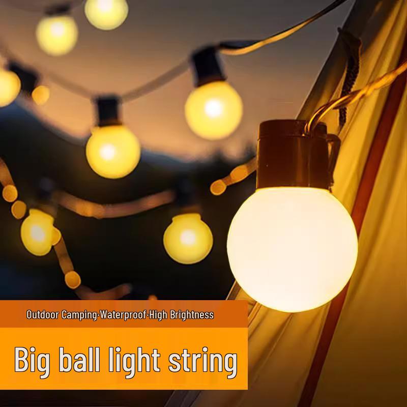 Outdoor LED String Lights - Round Ball Bulbs for Camping, Weddings, Stage, and Parties