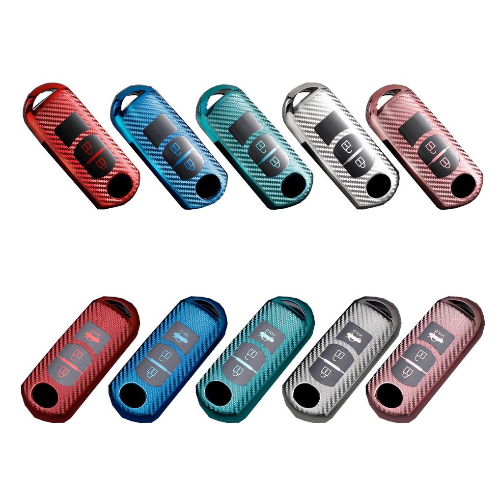 Carbon Fiber Car Key Fob TPU Solid Color Flexible 1:1 Shockproof Stylish Sweatproof Shell Protector Accessories