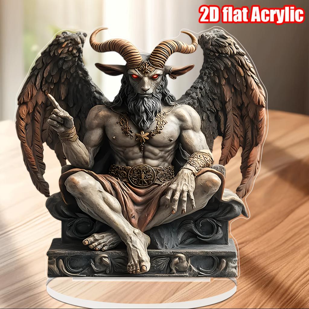 2D Plochý Akrylový Chrlič Démon, Dekorativní, 7,11 Palcová Křídlová Socha - Perfektní pro Domov, Kancelář, Kavárnu | Vánoční a Valentýnské Dárky